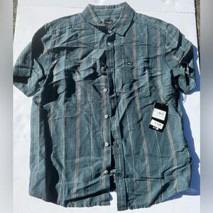 RVCA Mercy (Blue) Striped Casual Button Down Shirt